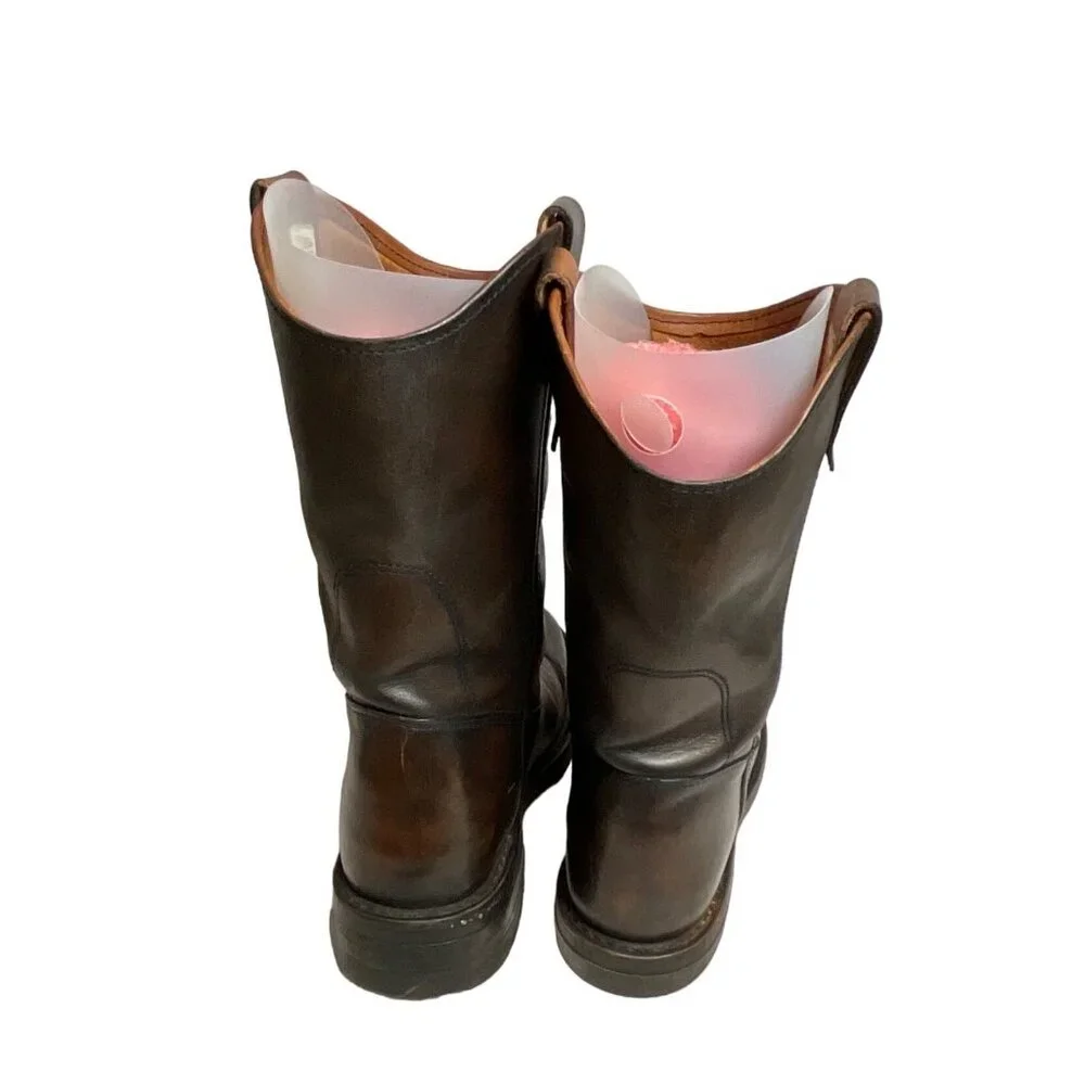 Vtg. Mason Boot Brown Leather Cowboy Boots Rugged Western Style Mens Sz 8.5 D - Picture 3 of 9